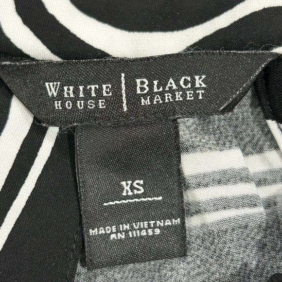 White House Black Market Halter Dress XS Black White Scroll Print - Picture 5 of 6